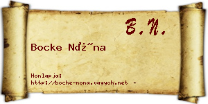 Bocke Nóna névjegykártya